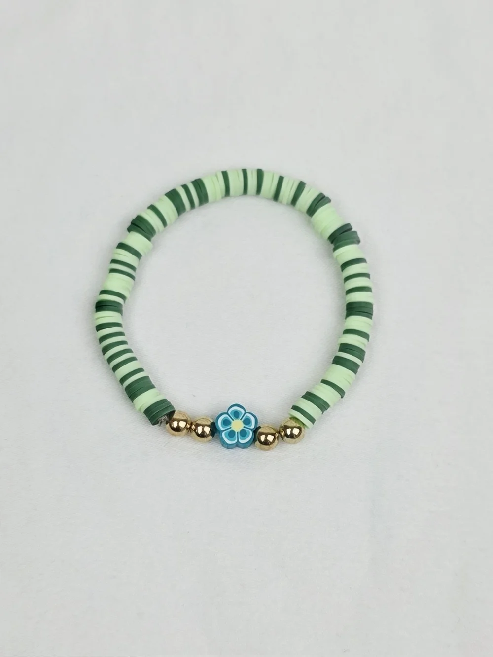 Handmade Clay Bead Flower  Bracelet